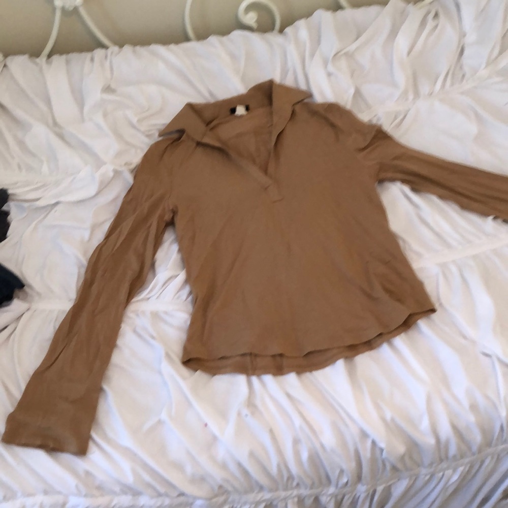 Brown long sleeve, collared shirt